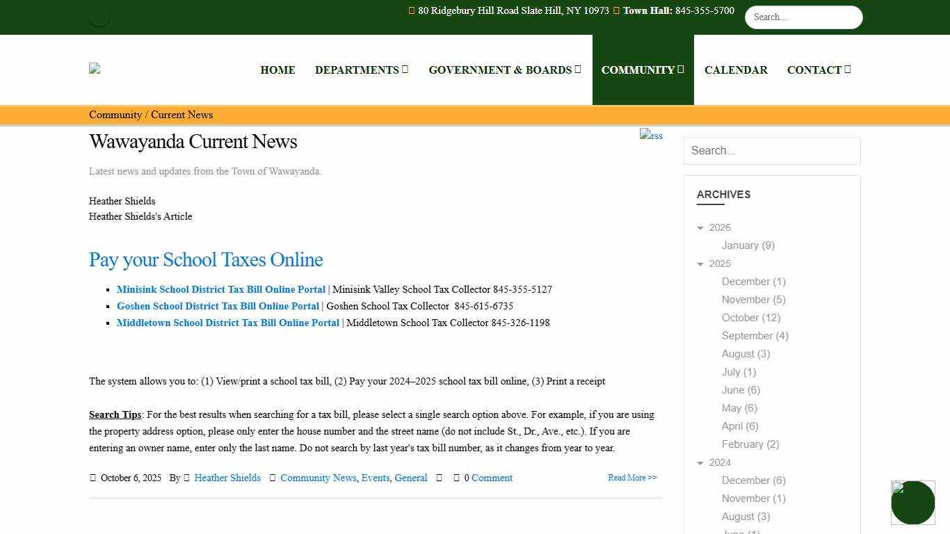 Wawayanda Current News Heather Shields