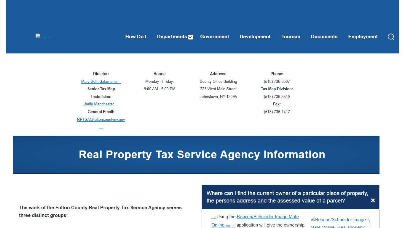 Real Property Tax Service Agency FULTON COUNTY